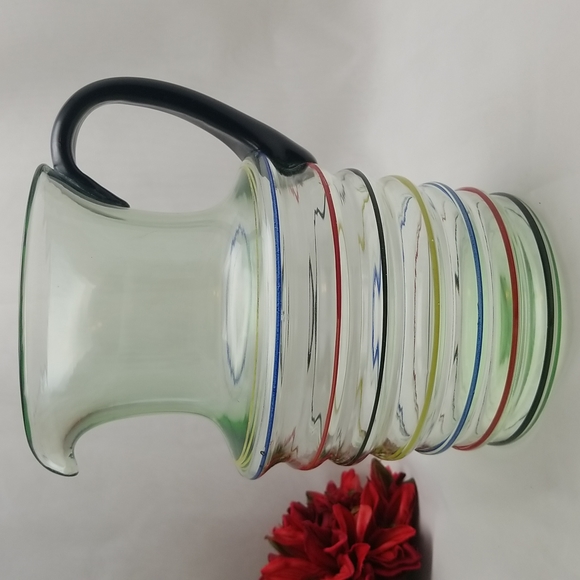 Uranium Depression Banded Water Pitcher - Picture 1 of 16